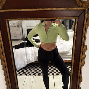 Zara long sleeve crop top